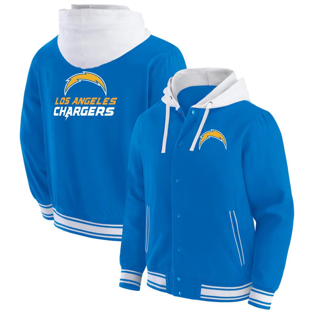 Men 2026 NFL Los Angeles Chargers  jacket hoodie Blue 011